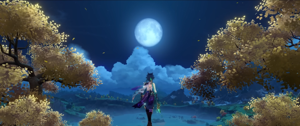Xiao looking at the moon