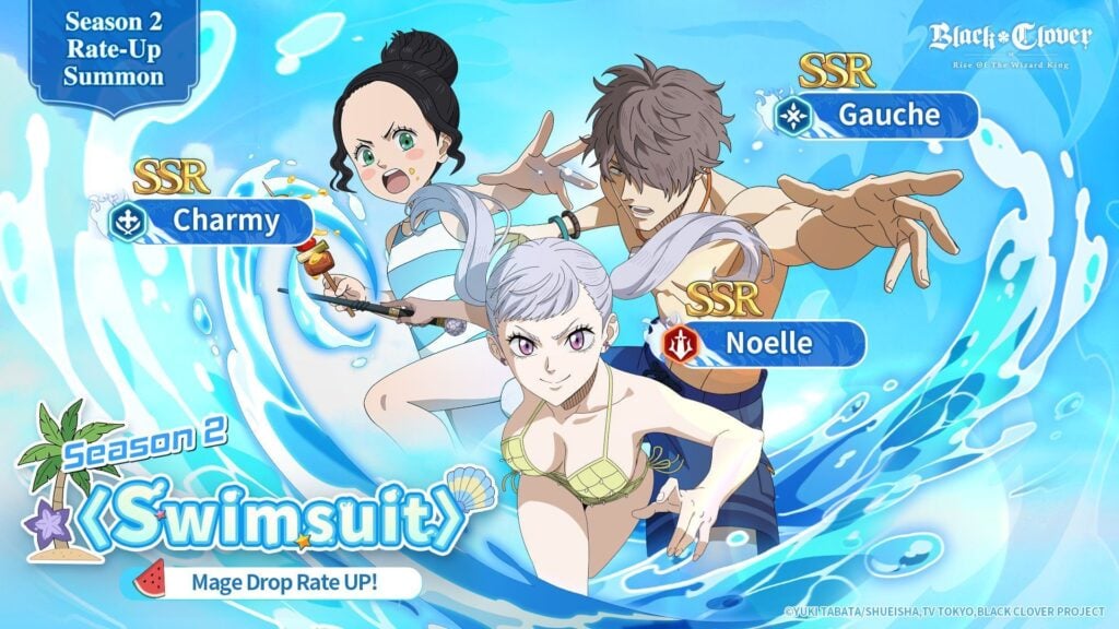 Season 2 Rate-Up Summon promo in Black Clover Mobile.