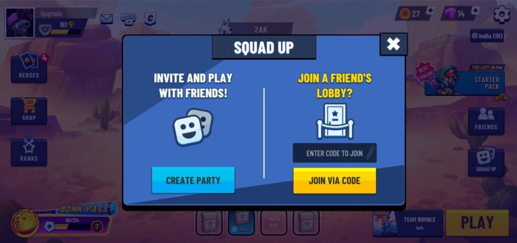 Team up with friends in Battle Stars