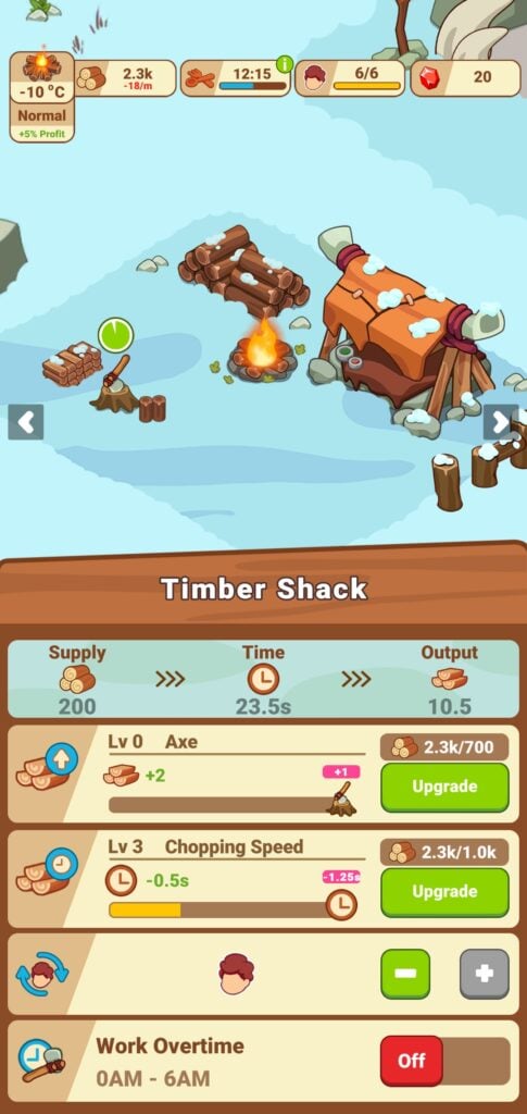 The Timber Shack in Icy Village: Tycoon Survival.