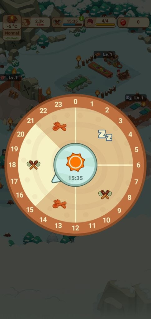 The daily timer in Icy Village: Tycoon Survival.