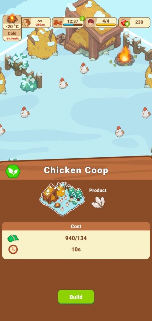 The Chicken Coop in Icy Village: Tycoon Survival.