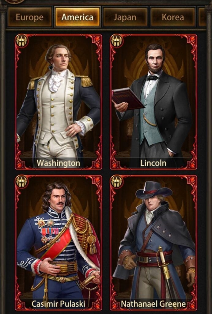 Top-rated American Generals