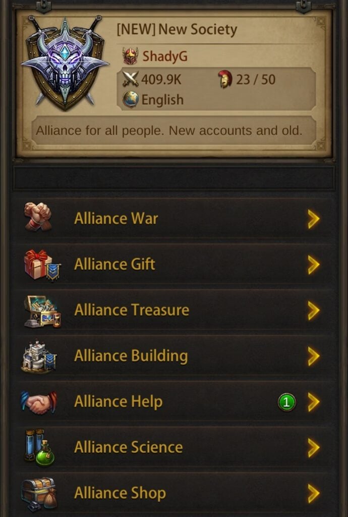Alliance features